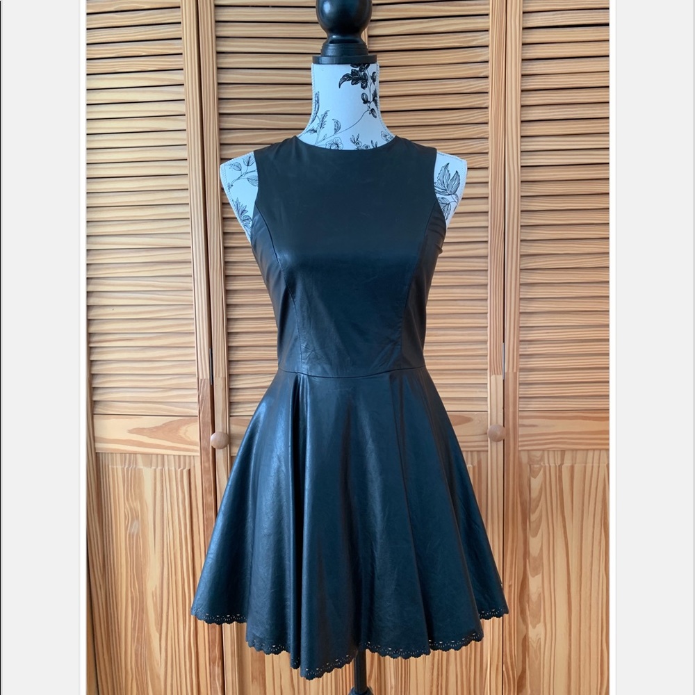 Saks off 5th 5/48 Black Vegan Leather dress